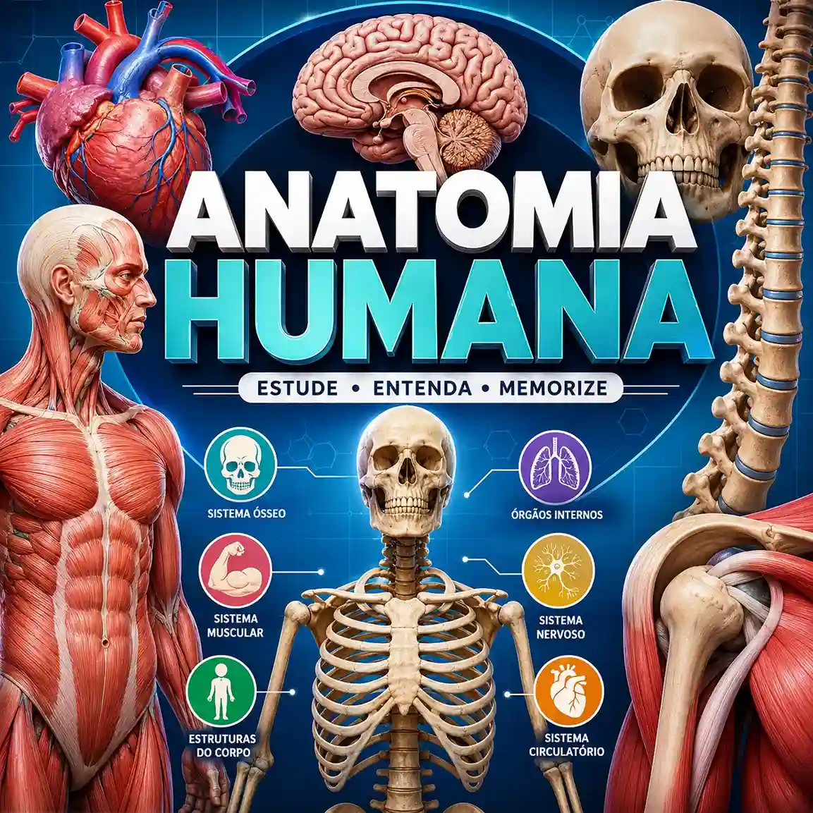 Mockup 3D da Apostila Anatomia Humana Completa