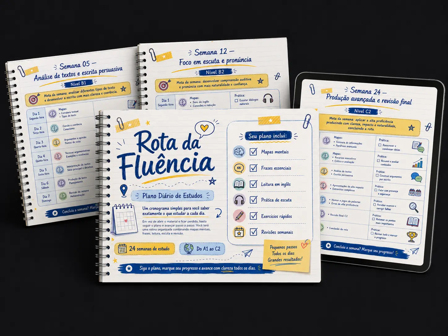 Planner diário de estudos de inglês